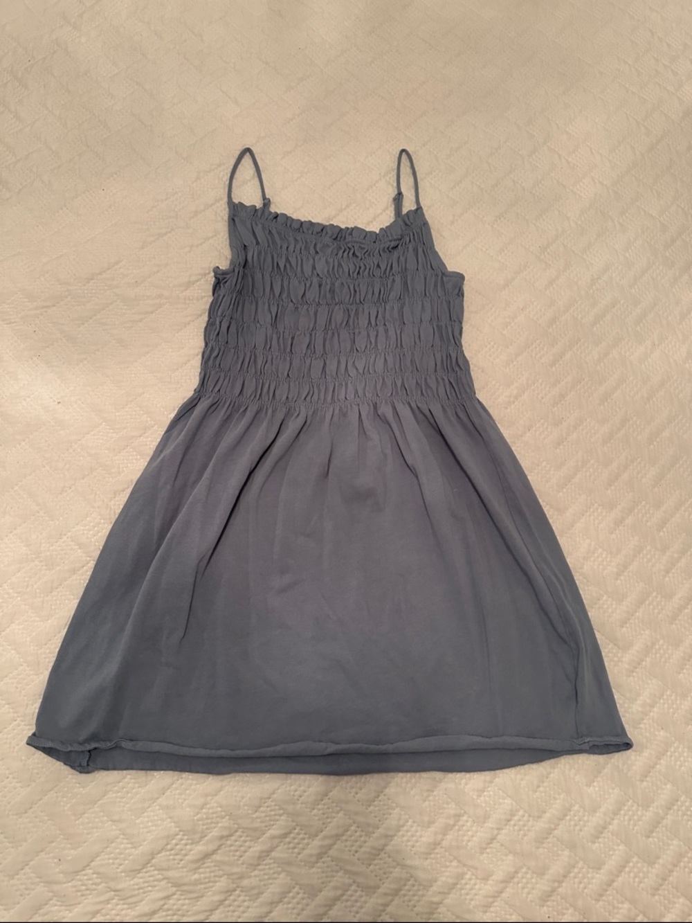 H&M Slate Blue Smocked Mini Dress